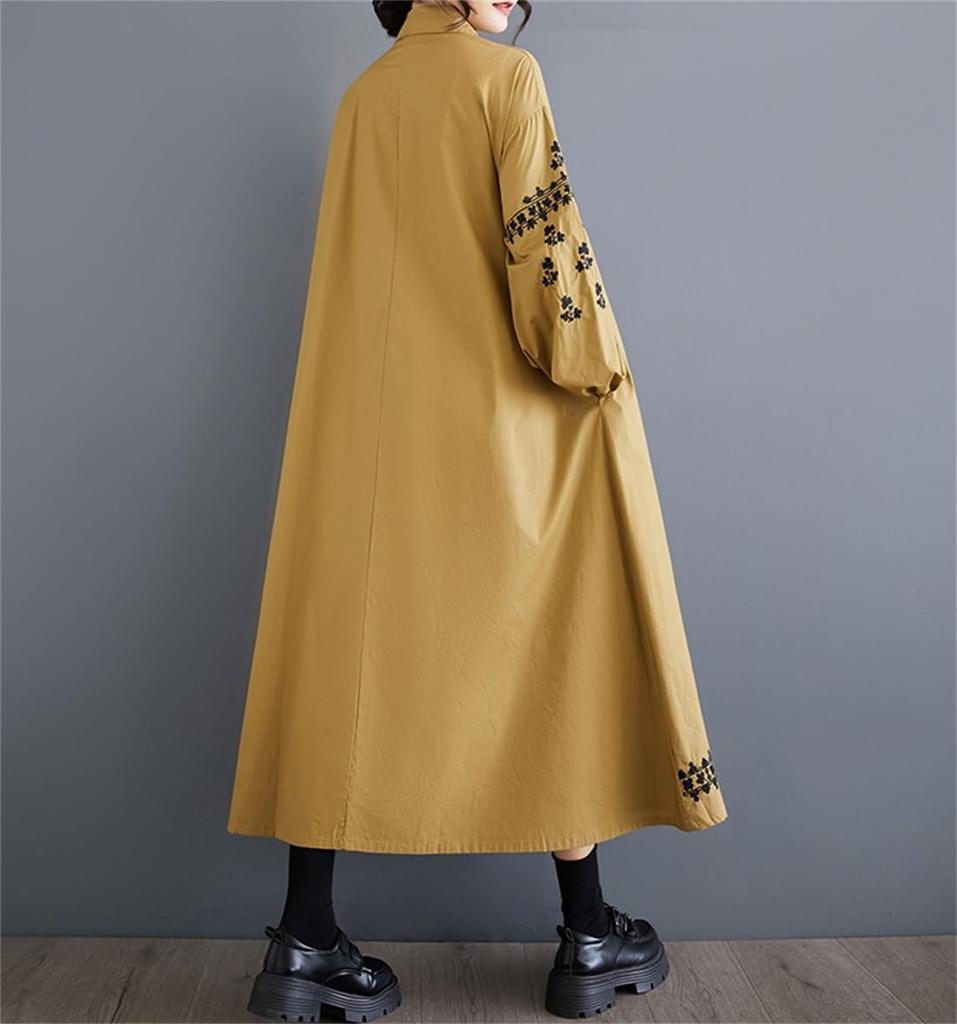 Hemd Langer Trenchcoat Langer Midi 2 Farben B in Einheitsgröße Passt [Mohokyo] Damenkleid, Tunika, Kleid, Mantel, Ärmel, Länge, Kragen, Strickjacke, Stilvoll,