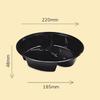 WEISHENG 800ml 3-Compartment Round Disposable Food Containers, 150 Sets