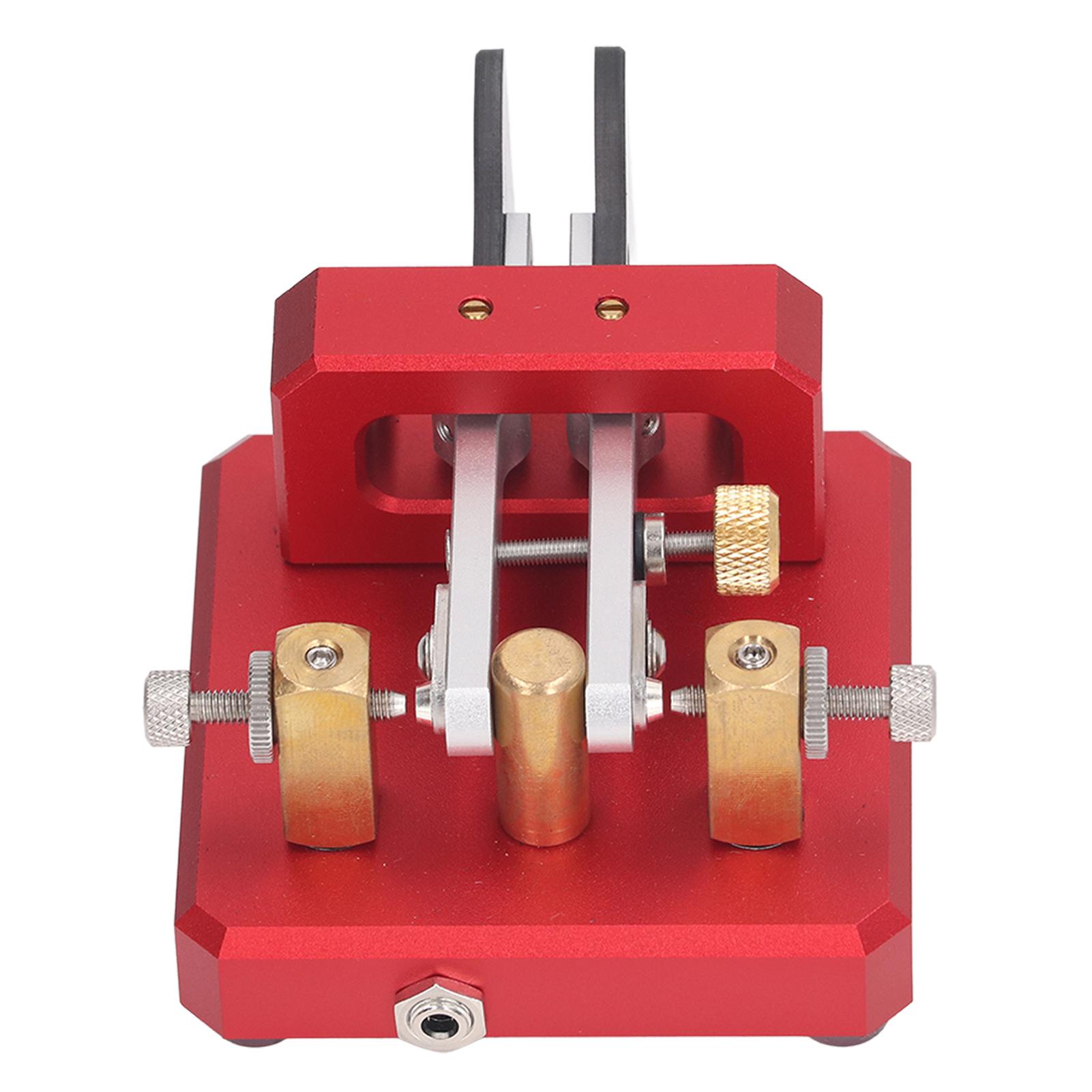 

Morse Code Key Double Paddle Automatic CW Shortwave Telegram Tapper for Training Silver красный