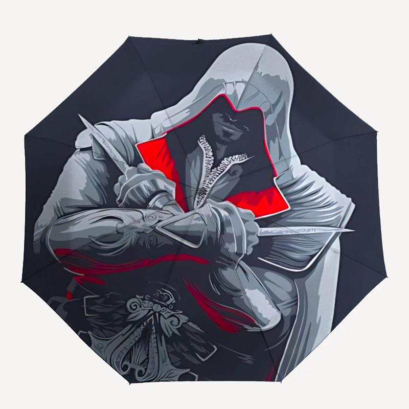 

1pc Assassin s Creed Self-Folding Umbrella, 8-Bone Compact Travel Umbrella, Durable Plastic And Iron Frame101
