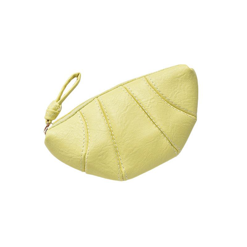 

Трендовый мини-кошелек для ключей в стиле ретролюкс 2025: Универсальная сумка для помады и наушников в форме круассана со шнурком и карманом для монет