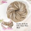 Extension per capelli con chignon spettinato, fermaglio per capelli, chignon riccio, ondulato, spettinato, extension per capelli sintetici per donna, biondo misto castano