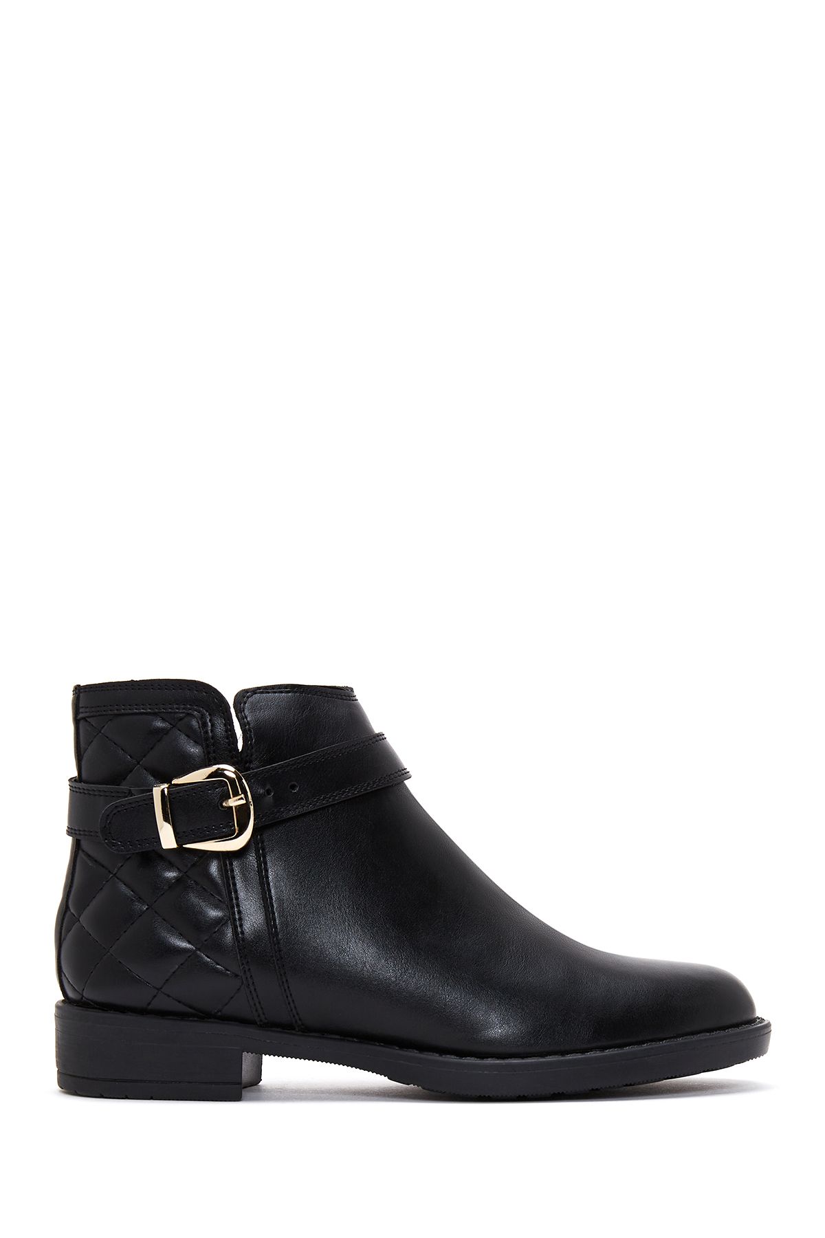 

Women Modern Stylish Fashion Women Black Zipper Buckle Detail Boots 36
