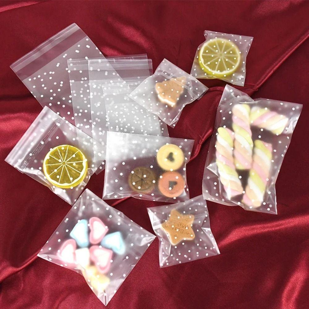 100pcs Self-adhesive Cookie Bag Transparent Gift Bag Baking Supplies Candy Bag  Cookies Packing