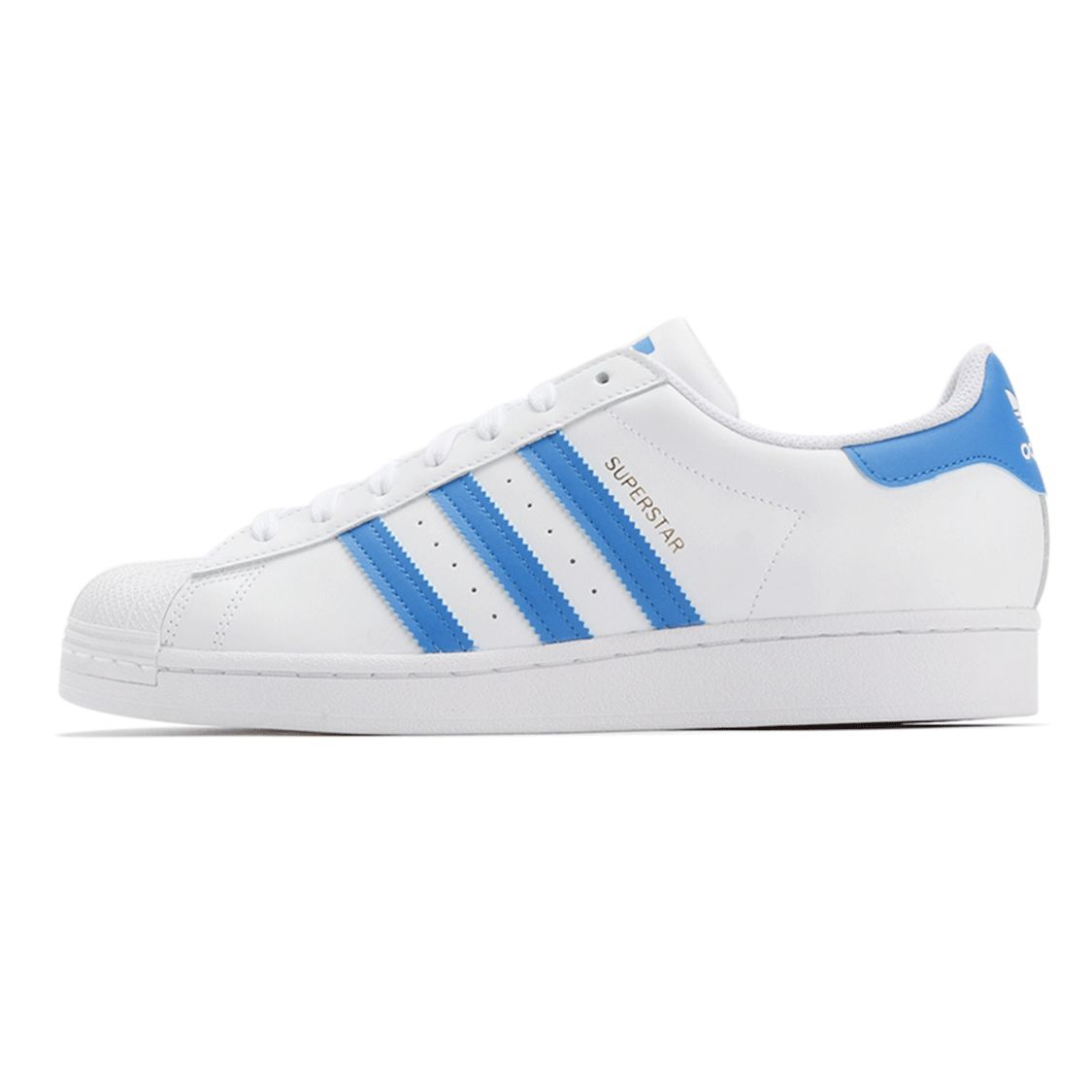 

Кроссовки унисекс adidas Superstar White True Blue Cloud-White Gold-Metallic H68093 41⅓