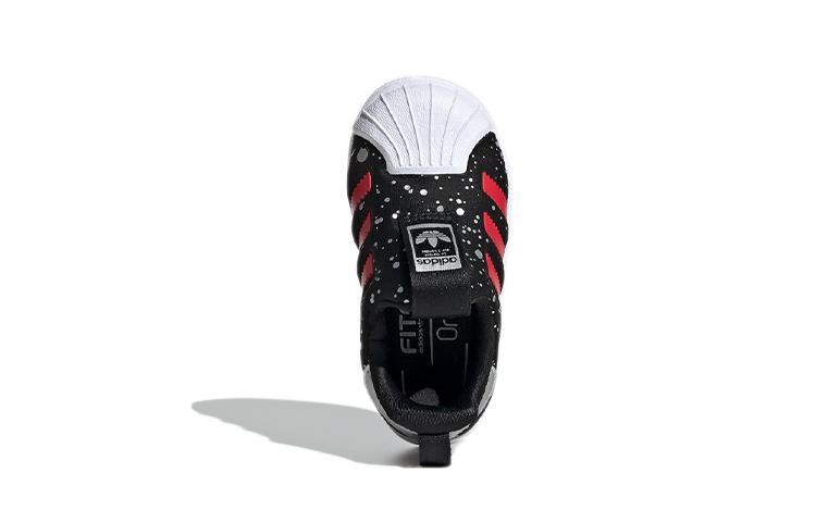 adidas Originals SUPERSTAR 360 Superstar Collection 360 I Breathable Low Top Toddler Shoes Black Red Infant And Toddler FV3435