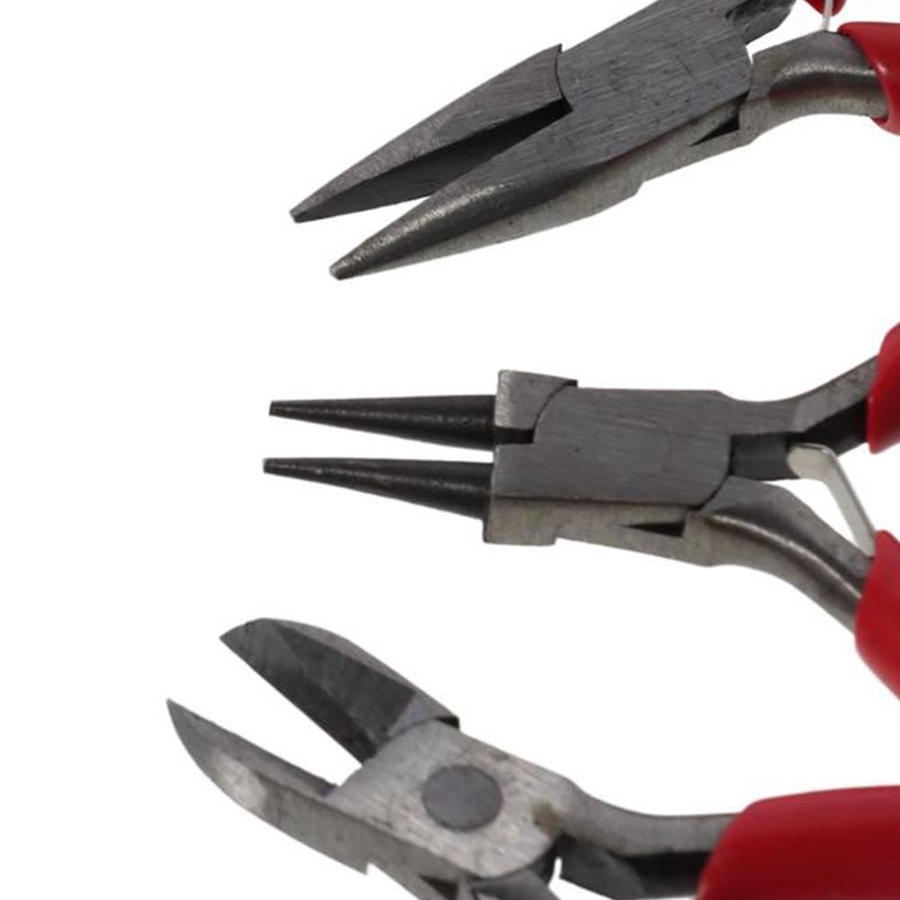 3pcs Red Mini Pliers Set Plastic Wire Stripping Pliers Portable Cutter Wire Pliers  Worker