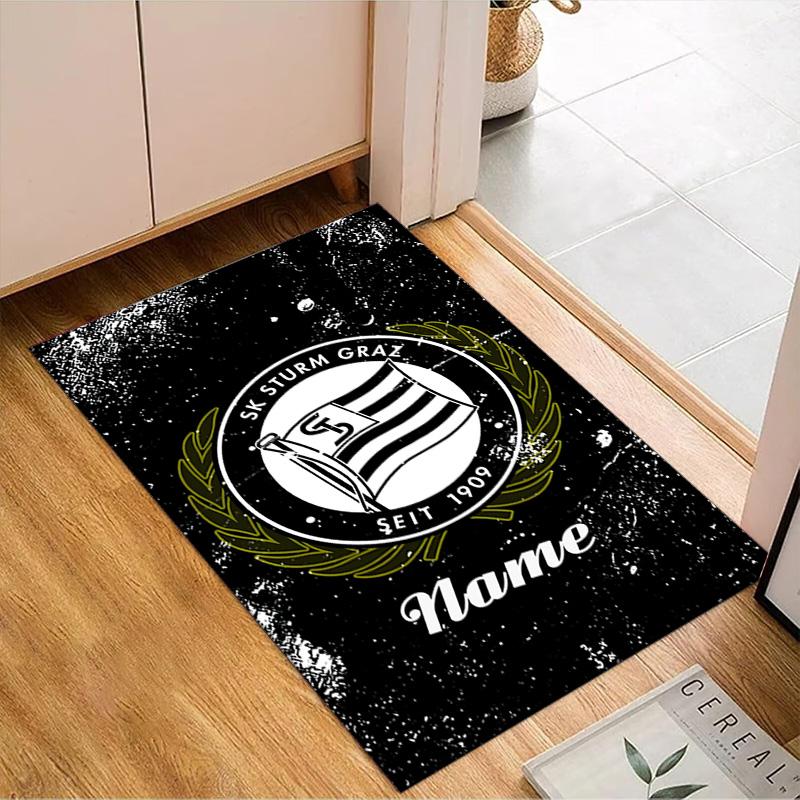 Tappeto Personalizzato con Nome e Stemma Sturm Graz, Tappeto da Gioco, Tappetino per Camera da Letto Soggiorno Ingresso, Idea Arredamento Casa Regalo per Natale Compleanno