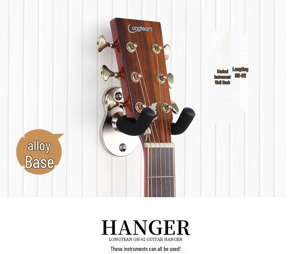Matte Black Musical Instrument Wall Hook: Display Rack for Guitar, Ukulele, Violin, and Hulusi
