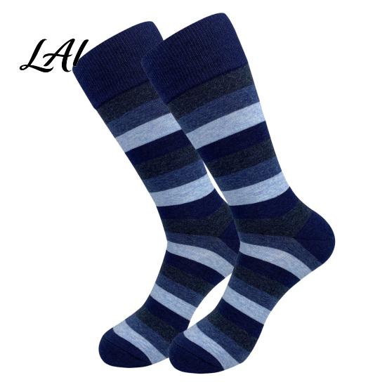 Everyday Cotton Crew Socks Men Argyle Socks Plus Size Colorful Striped Thick Dress Thickened Autumn Winter for Cold Weather Comfortable Non Binding