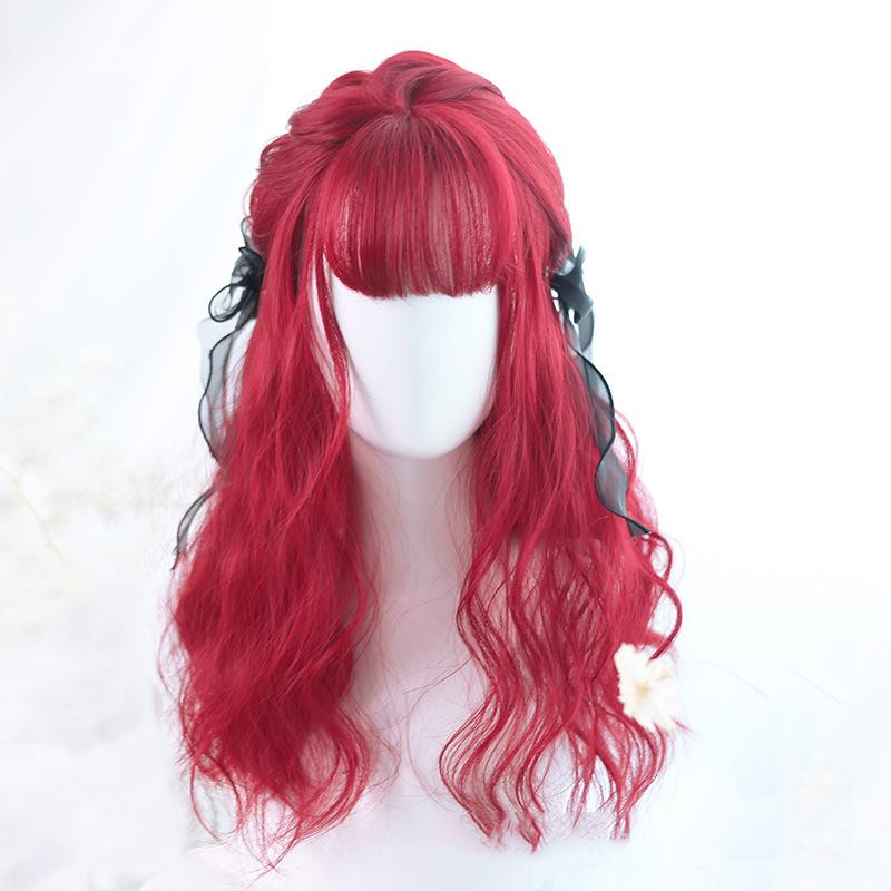 

Bybrana длинные волосы цвета красного вина волнистый парик косплей вечерние повседневные синтетические парики женские высокой плотности температурное волокно