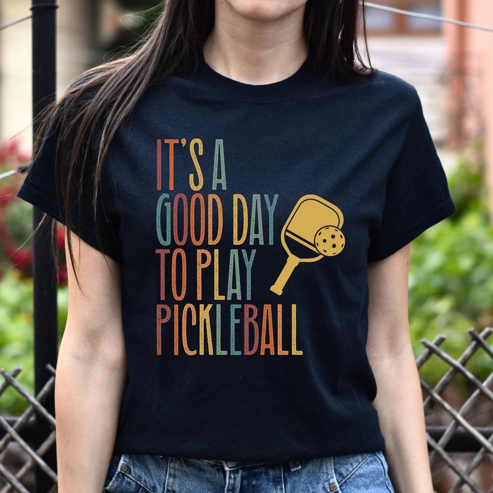 Pickleball Unisex T-Shirt It s a good day to play pickleball Black Dark Heather 4XL