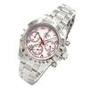 Hawaiian Ladies' Chronograph Wristwatch Japan Movement Pink Shell Dial SS Roman Band Skin-friendly Stainless