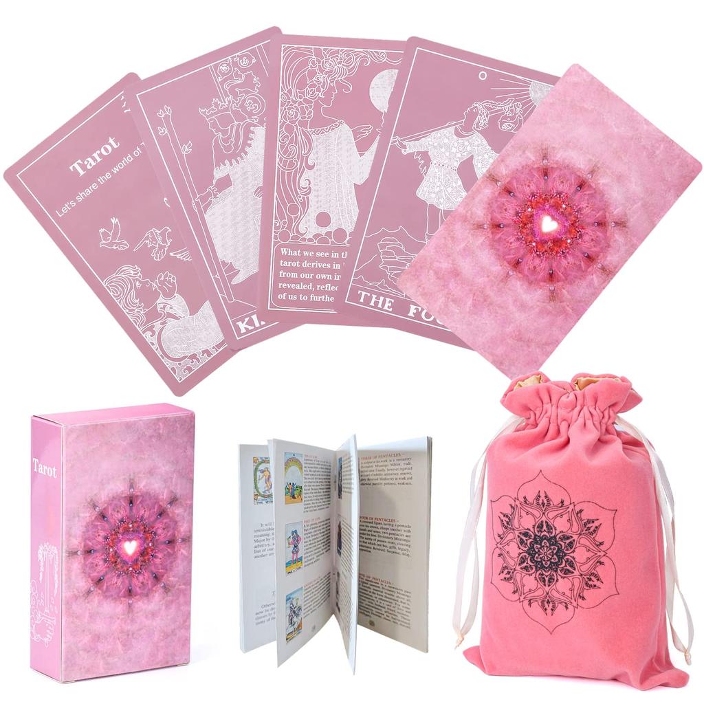 Erbacan Tarot Cards with Guidebook 78 Classic Tarot Card Deck Divination Game for Beginners or Professionals Learning Tarot Cards Pouch - (Free Bag)