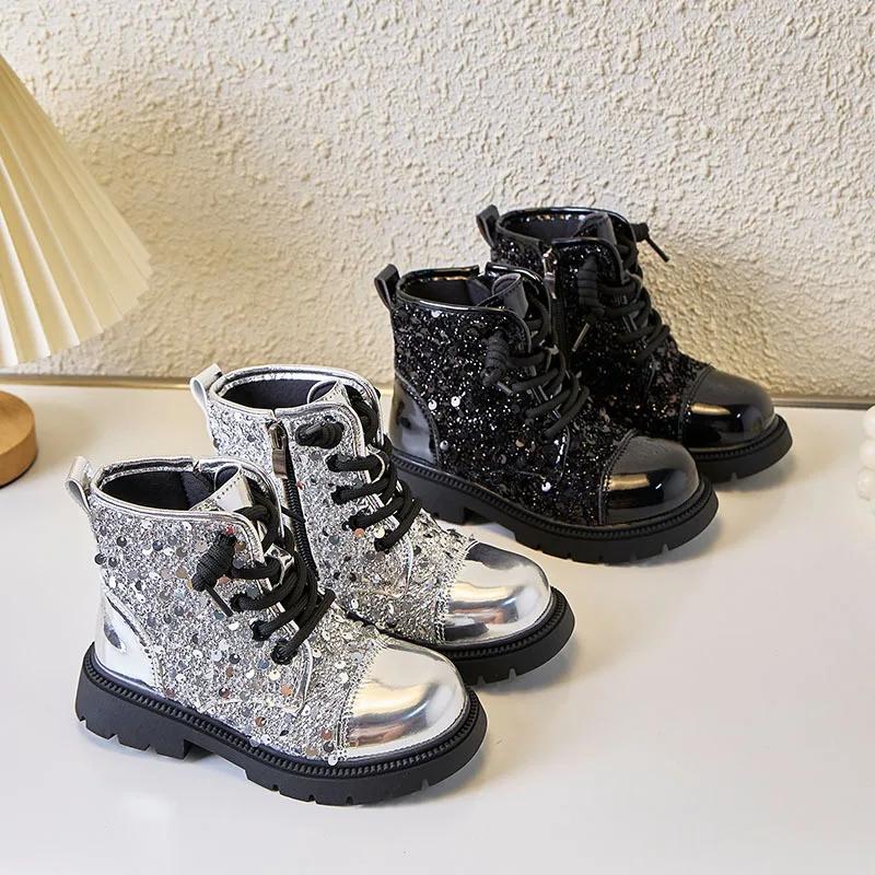 2024 Children Short Boots for Girls Autumn Winter New Fashion Korean Style Soft Bottom Comfortable Casual Versatile Leather Shoe