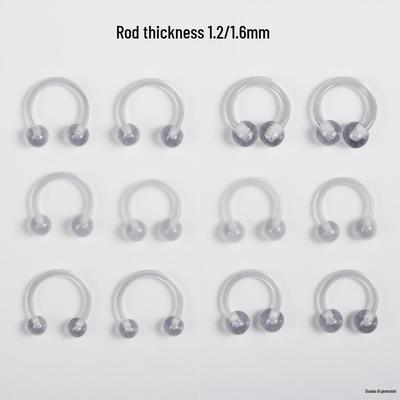 Transparent Soft Rod C-Ring: Nose, Lip, Nipple, and Cartilage Piercing Jewelry.