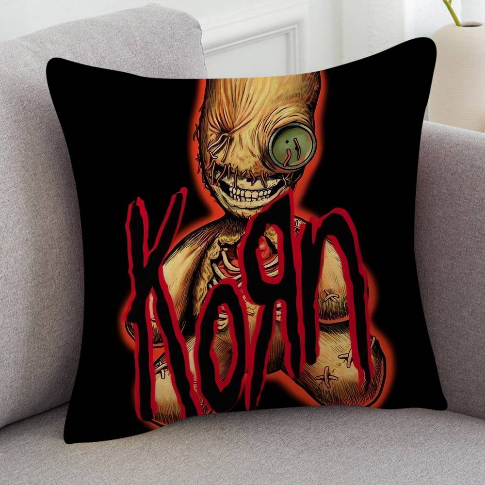 Rock Band Korn Cartoon Series Square Pillowcase Soft Waist Sofa Cushion Cover Bedroom Room Pillowcase