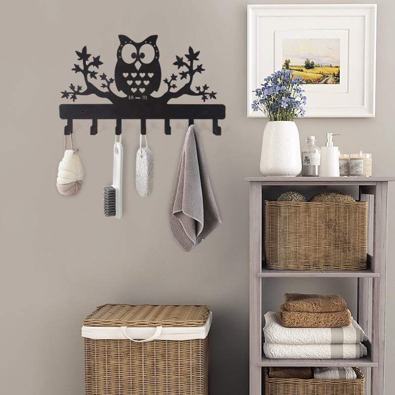 Temu Metal Owl Wall-Mounted Key Holder & Storage Rack