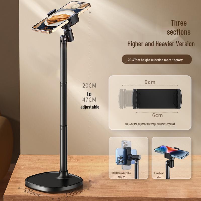 Soporte para teléfono móvil 2025: Soporte de Escritorio para Transmisión en Vivo y Selfies Cenitales, Uso Universal para TikTok y Videos.