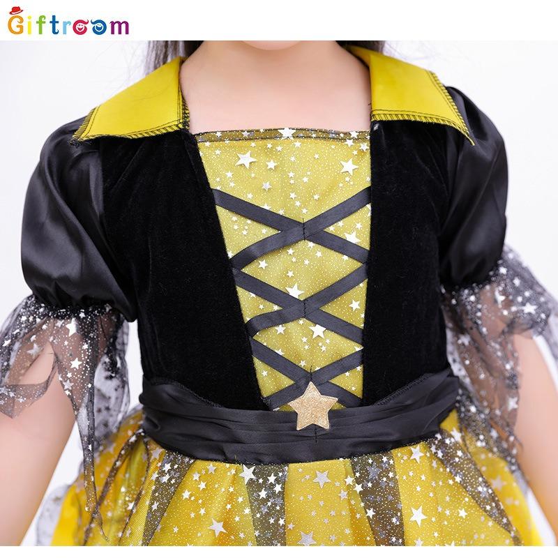 Halloween Clothes Children Witch Irregular Skirt Dress Witch Show Costume