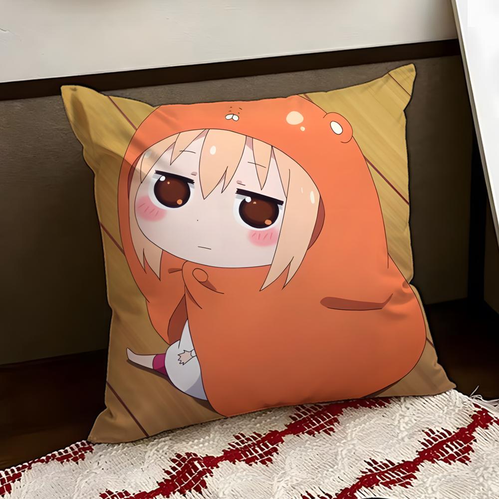 Anime HHimouto UUmaruchan Cushion Cover Reversible Soft Durable Pillow Cover Home  Car MultiScene Use for Daily Comfort
