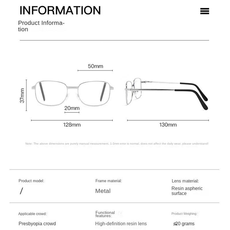 Metallrahmen Quadratische Lesebrille Damen Herren Minimalistische Luxusbrille Täglich Zuhause Lesen Dame Mann Alterssichtige Brille