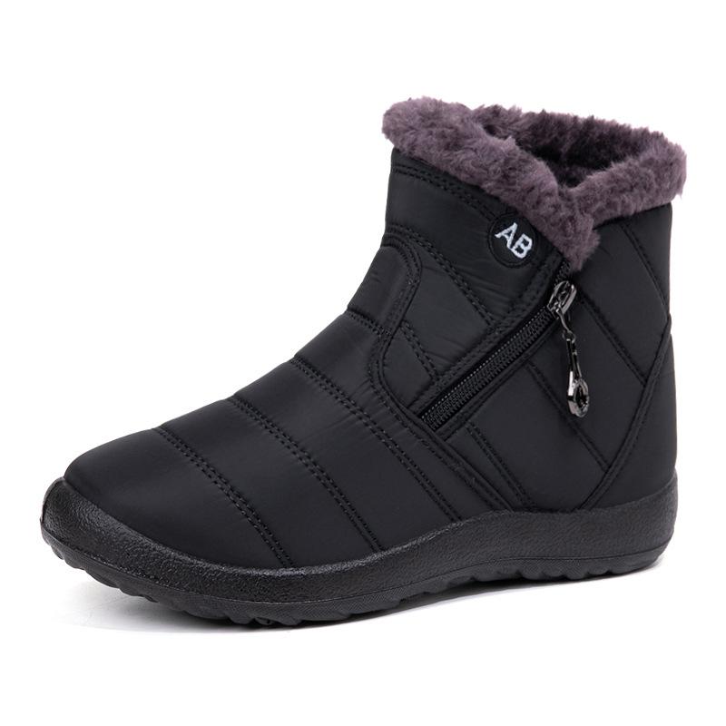 Winter Herren Baumwollschuhe Fleece verdickt wasserdicht Schneestiefel Reißverschluss rutschfest Baumwollschuhe lässige Mode Papa Baumwollstiefel