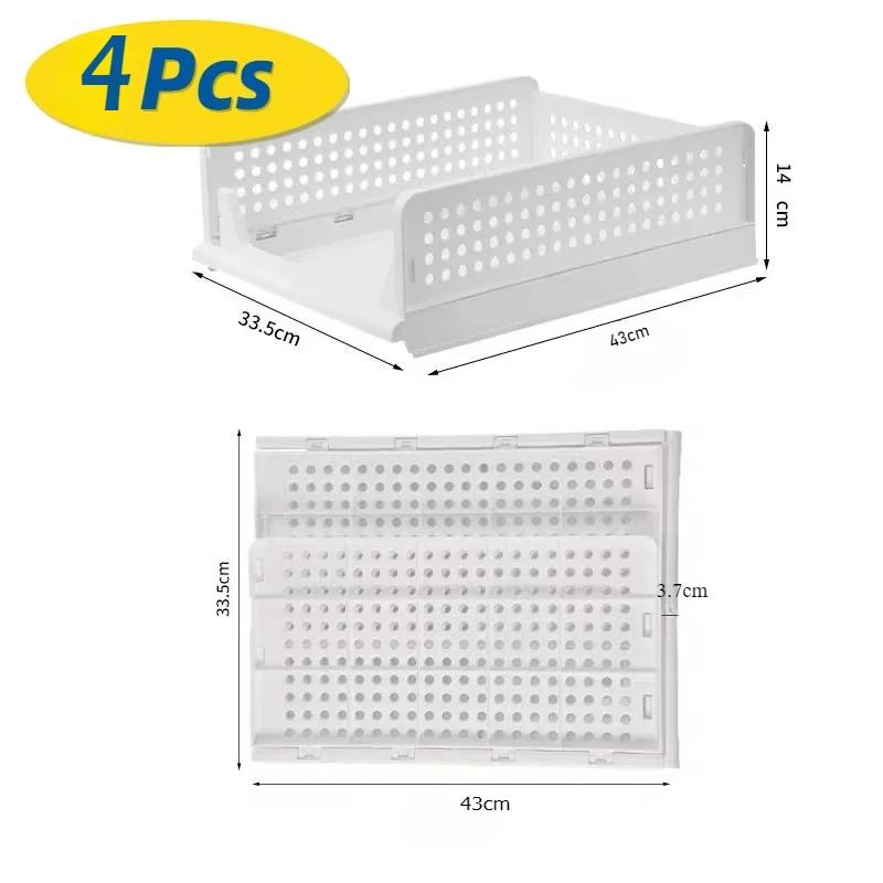 Foldable Drawer Closet Stackable Drawers Organizing Box Large Capacity Storage Box Multifunctional Lamination Storage Cabinet