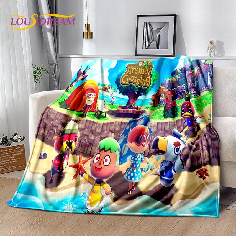 Manta de dibujos animados de Animal Crossing New Horizons, manta suave para el hogar, dormitorio, cama, sofá, Picnic, viaje, oficina, manta para niños