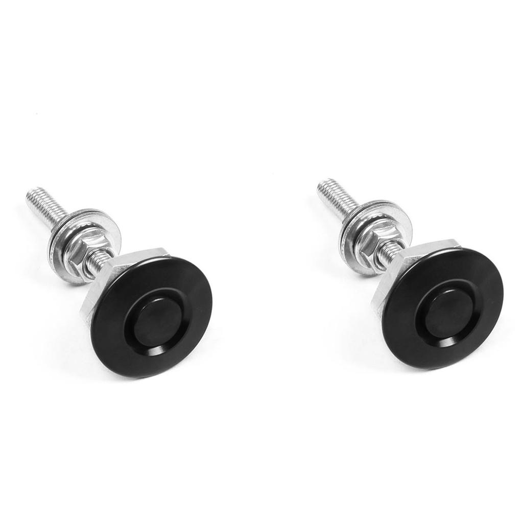 2x Universal Aluminum Bumper Quick Release Fasteners kit Fit for Car Trunk Fender Hatch Lid Black Engine Bonnet Lock Latch Clips