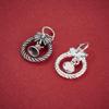 S925 Sterling Silver Bow Pendant Charm with Flower Wreath Design for DIY Bracelets and Weaving Accessories