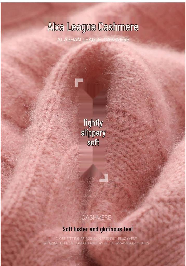 Women's Thickened Cashmere Stand Collar Cable Knit Zipper Sweater - Soft, Warm, Autumn/Winter Casual Wear