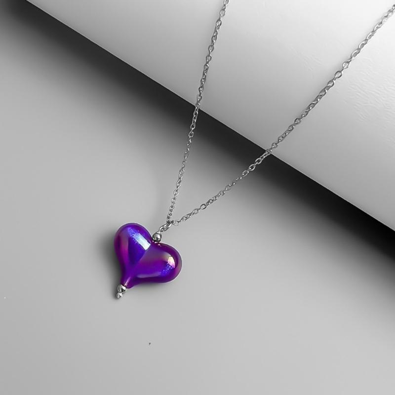Trendy Heart Pendant Necklace Long Chain Women 2023 Jewelry Choker Necklaces Wedding Jewelry Gift for Valentines Day