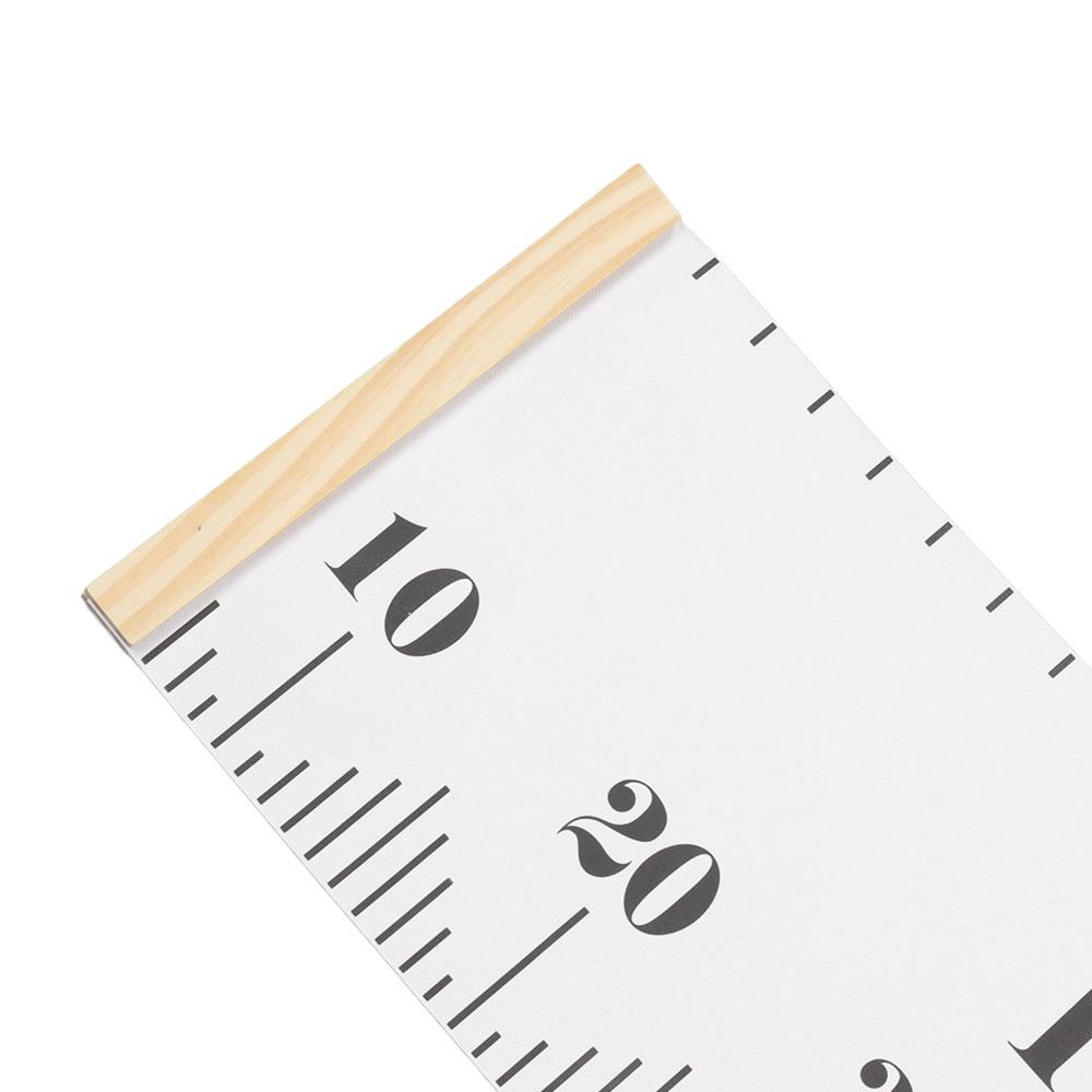 Pine Wood Canvas Height Measuring Ruler Dual Scale Mark Home Growth Recording Chart Family Bedroom