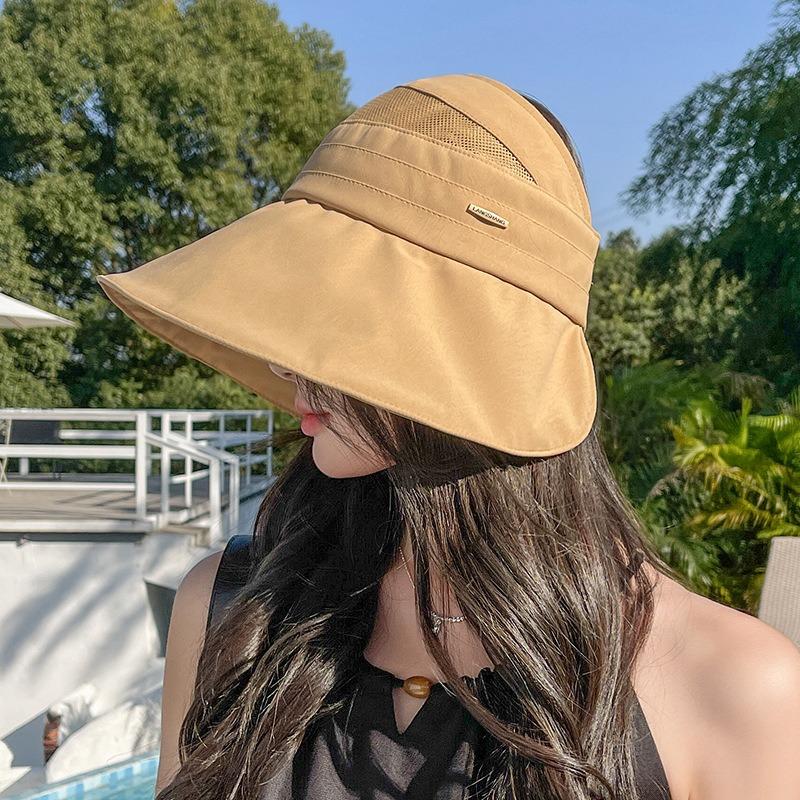Hat Women's Big Eaves Cover Face Sunscreen Empty Top Hat Summer Outdoor Versatile Anti-ultraviolet Fisherman Hat Tide