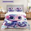 Octopus Pattern Bedding Quilt Set Quilt Cover Pillowcase Home Decoration Birthday Gift (1 * duvet cover + 2 * pillowcase, without core)