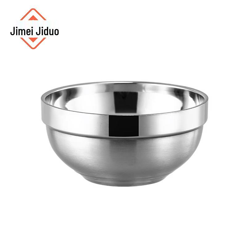 Jimei Jiduo 16cm 304 Stainless Steel Double-Layer Anti-Scald Bowl