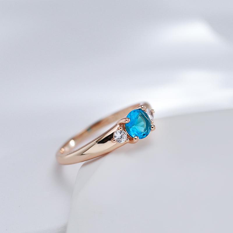 Bling Blue Cyrkon Finger Rings dla kobiet Party Fashion Jewelry