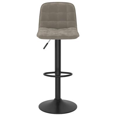 Bar Stool Light Grey Velvet