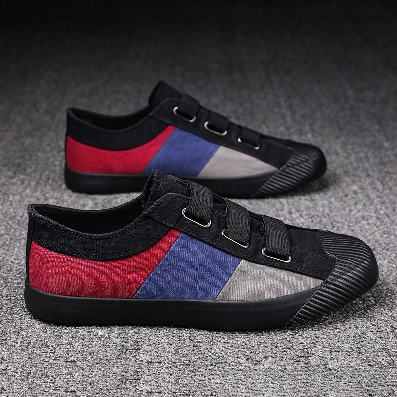 Autumn new Men's Shoes Color Matching Casual Shoe Breathable fashion Outdoor antiskid Flat footwear Soft Bottom Vulcanized shoes