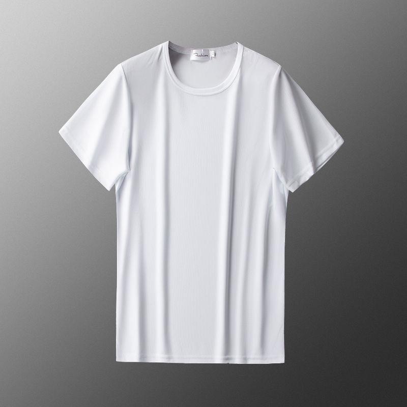 Ice Silk Mesh Men's Loose Short Sleeve T-Shirt - Summer Plus Size
