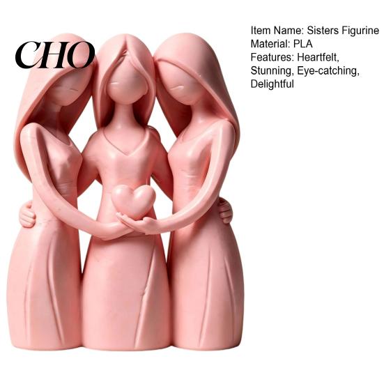 Delicate Detail Figurine Sisters Friendship Statue 3D Printed 3 for Living Modern Minimalist Sculpture Room Office Dorm Apartment Home Decor Heartfelt