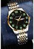 Men's Large Dial Digital Quartz Watch, Steel Band, Dual Calendar In English & Chinese, Waterproof - Ideal for Seniors