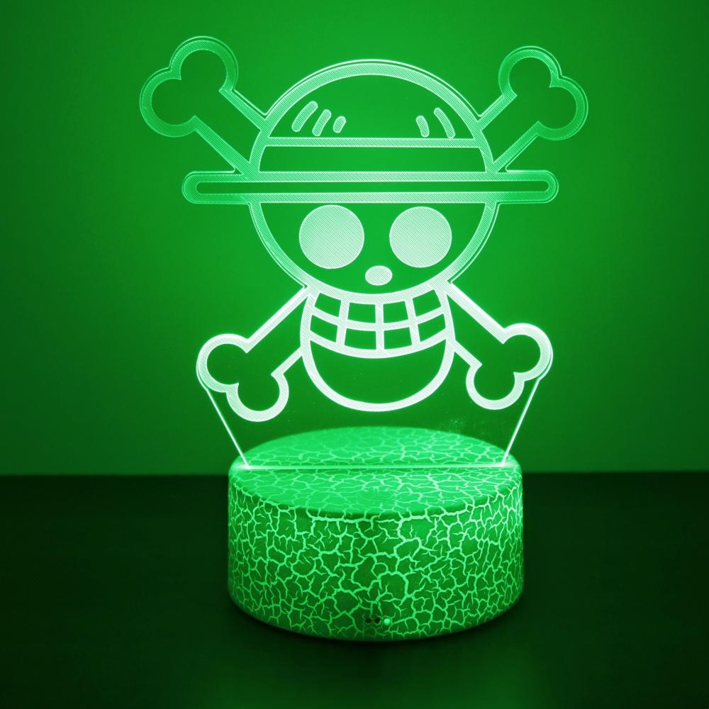 One Piece Figures Zoro Luffy Anime Sex Figurine LED Night Lights Action Figure 3D Lamp Color Changing Toys Doll Usopp Xmas Gifts