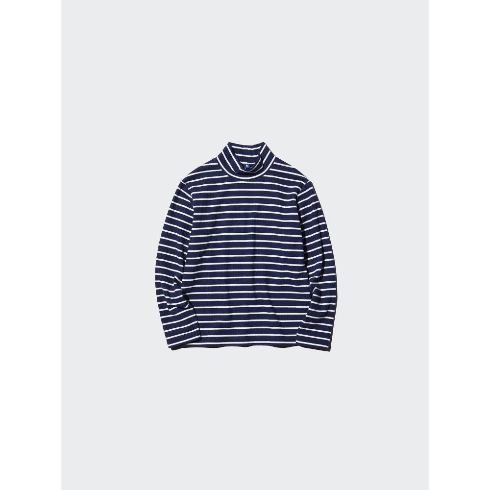 Uniqlo Girls HeaTTech CoTTon High Neck Long Sleeve T shirT