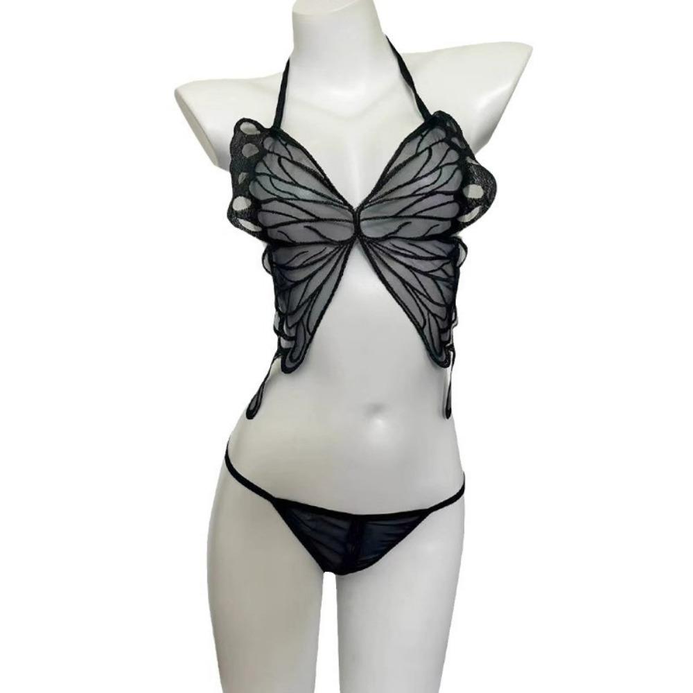 Sex Underwear, Sexy Lace, Butterfly Perspective, Pure Desire, Small Chest, Three-point Open Gear Suit, Temptation, Passion, Bed Free
