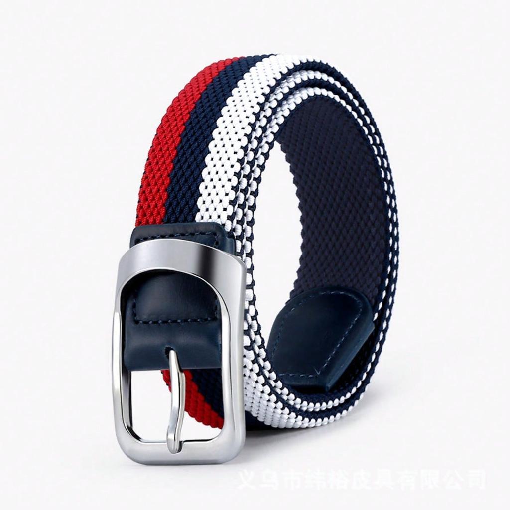 Belt men's multi-color breathable woven elastic canvas needle buckle casual elastic waistband
