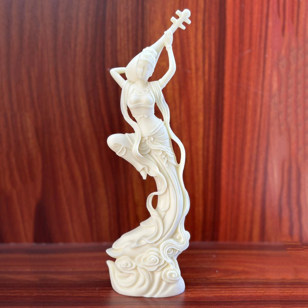Home Decoration Accessories Ivory Fruit Wood Carving Dunhuang Flying Beauty Ornament Chinese Classical Living Room Decorations