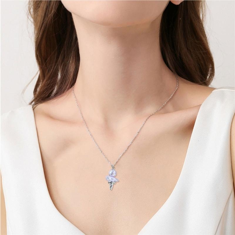 Premium Copper Alloy Ice Cream Pearls Necklace Resin Accent Sturdy for Daily Wear Fashion Accessory Sweet Charm