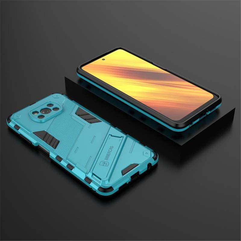 Armor Stoßfeste Handyhülle für Xiaomi Mi Pocophone Poco X3 Pro Magnetische Autohalterung Standabdeckung für Poco X3 NFC Harte robuste Hülle